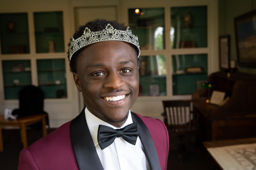 The king! The groom portrait at his French-inspired wedding at Wyeth-Tootle Mansion in St. Joseph, Missouri