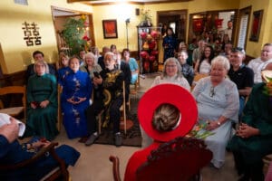 both families during Vietnamese tea ceremony