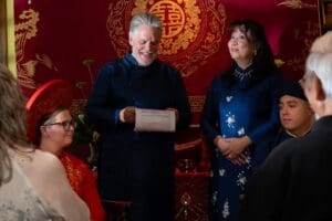 Master of ceremony welcome speech during Vietnamese tea ceremony